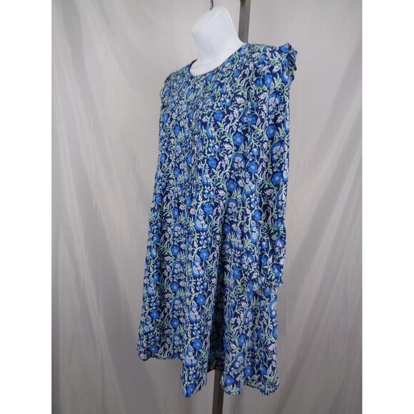 Vineyard Vines Blue Floral Winter Garden Pintuck Mini Dress Size XS - Picture 3 of 15